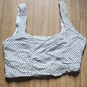White Polka Dot Square Neck Crop Top